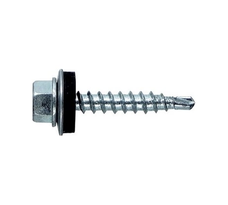 Кровельный саморез КВАДРА 4.8x29, цинк, сверло PT. 1, шайба EPDM, кор. 100 шт. 480290220100