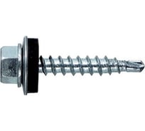 Кровельный саморез КВАДРА 4.8x35, цинк, сверло PT. 1, шайба EPDM, кор. 250 шт. 480350201250