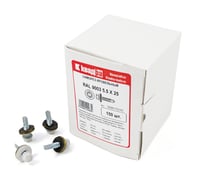 Кровельный саморез КВАДРА 5.5x25, RAL 9003 белый, сверло PT. 3, кор. 150 шт. 525900303150