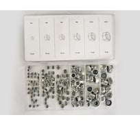 Набор шестигранных самоконтрящихся, высоких гаек Nova Bright нержавеющая сталь, 146 шт. 34209