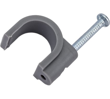 Круглая пластиковая скоба TDM ELECTRIC 10 мм, серая, 50 шт. SQ0514-0063