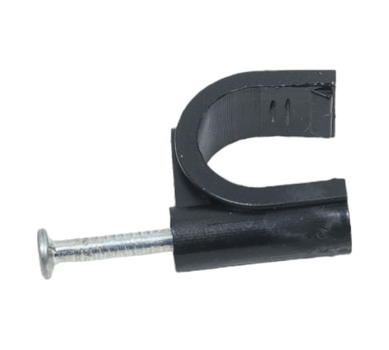 Круглая пластиковая скоба TDM ELECTRIC 16 мм, черная, 50 шт. SQ0514-0047