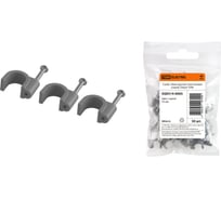 Круглая пластиковая скоба TDM ELECTRIC 16 мм, серая, 50 шт. SQ0514-0065