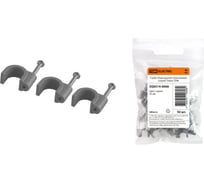 Круглая пластиковая скоба TDM ELECTRIC 35 мм, серая, 50 шт. SQ0514-0068
