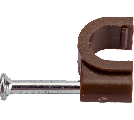 Круглая пластиковая скоба TDM ELECTRIC 6 мм, венге, 50 шт. SQ0514-0081