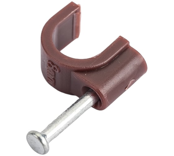 Круглая пластиковая скоба TDM ELECTRIC 8 мм, венге, 50 шт. SQ0514-0083 1