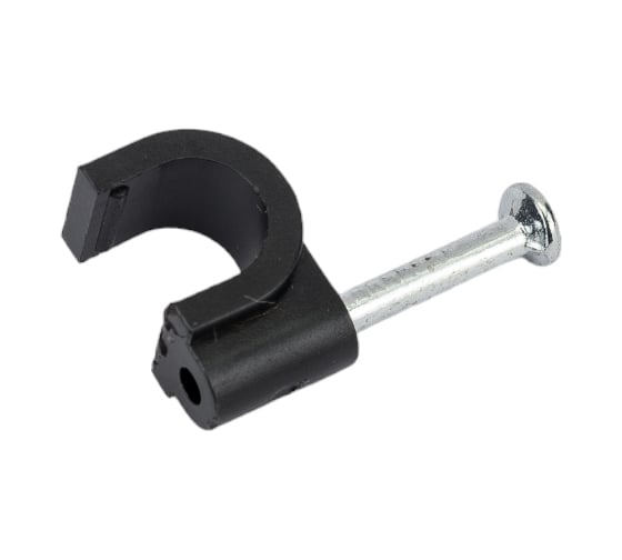 Круглая пластиковая скоба TDM ELECTRIC 6 мм, черная, 50 шт. SQ0514-0041