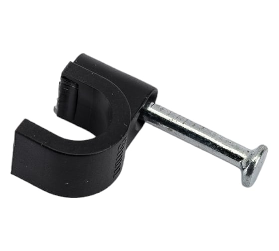 Круглая пластиковая скоба TDM ELECTRIC 6 мм, черная, 50 шт. SQ0514-0041