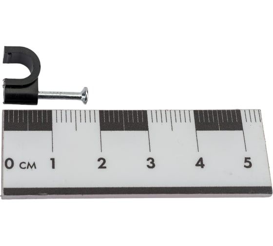Круглая пластиковая скоба TDM ELECTRIC 6 мм, черная, 50 шт. SQ0514-0041