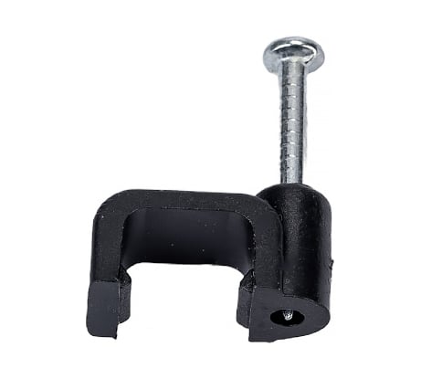 Плоская скоба TDM ELECTRIC 8 мм, пластиковая, черная, 50 шт. SQ0513-0033