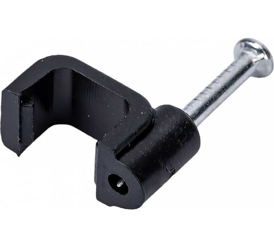 Плоская скоба TDM ELECTRIC 8 мм, пластиковая, черная, 50 шт. SQ0513-0033
