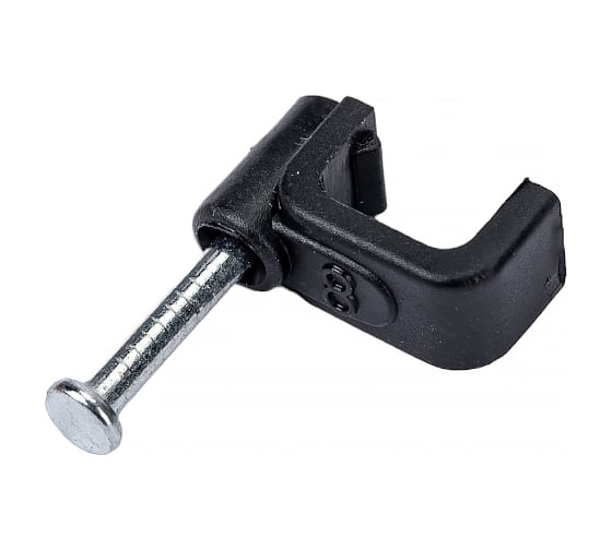 Плоская скоба TDM ELECTRIC 8 мм, пластиковая, черная, 50 шт. SQ0513-0033