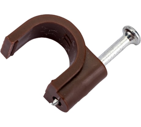 Крепеж для проводов (скоба) TDM ELECTRIC 9мм круглая пластиковая венге упаковка 50 штук SQ0514-0084