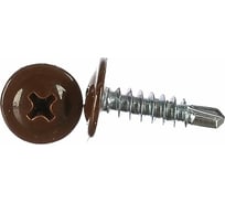 Саморез СаМат Плюс п/ш 4,2х 13 сверло (100шт) RAL8017 (коричневый) (1 упак) KRP-7335