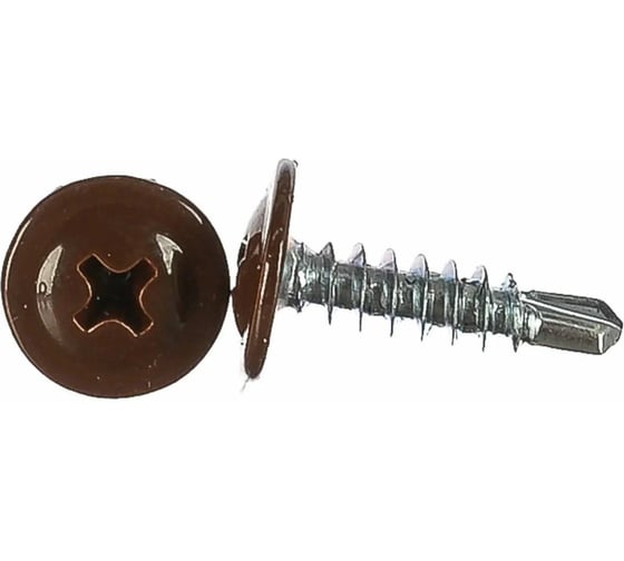 Саморез СаМат Плюс п/ш 4,2х 51сверло (100шт.)RAL8017 (коричневый) (1 упак) KRP-7323