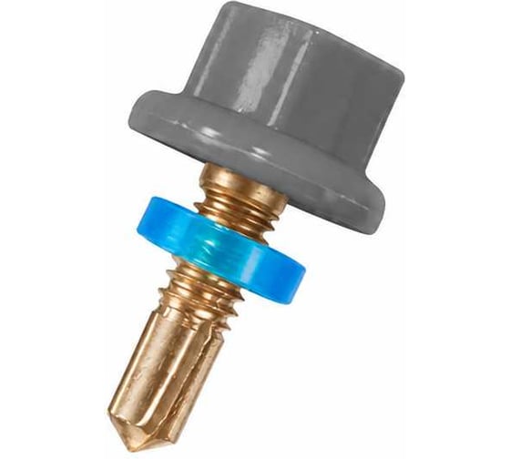 Саморез кровельный GRUM с нейлоновым колпачком 5,5х19 RAL7024 (250) УТ-00004362 1