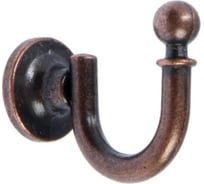 Мебельный крючок TUNDRA КМ1012AC, однорожковый, цвет медь 5119213