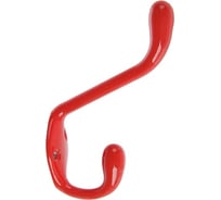 Мебельный крючок TUNDRA КМ06EH двухрожковый, цвет красный 3853858