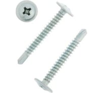 Саморез с прессшайбой TUNDRA krep, 4.2x32 мм, сверлоконечный, белый цинк, 6000 шт. 3822686