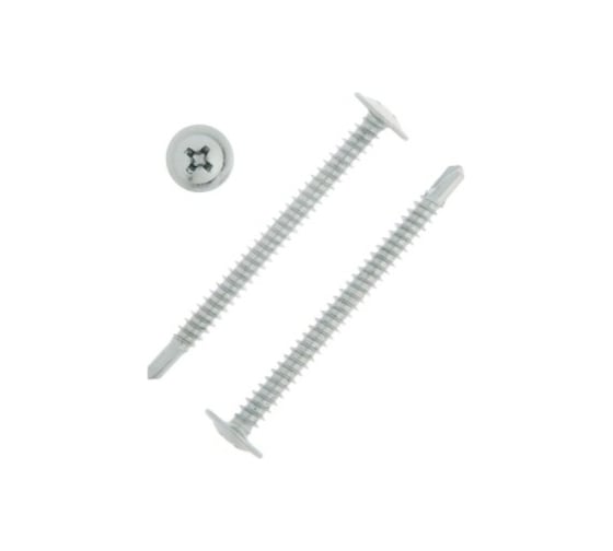 Саморез с прессшайбой TUNDRA krep, 4.2x51 мм, сверлоконечный, белый цинк, 3000 шт. 3822688 1