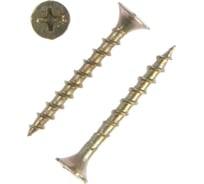 Саморез TUNDRA krep 3.5x32 мм, потай, крупная резьба, шлиц PH, желтый цинк, 1 кг 7100010