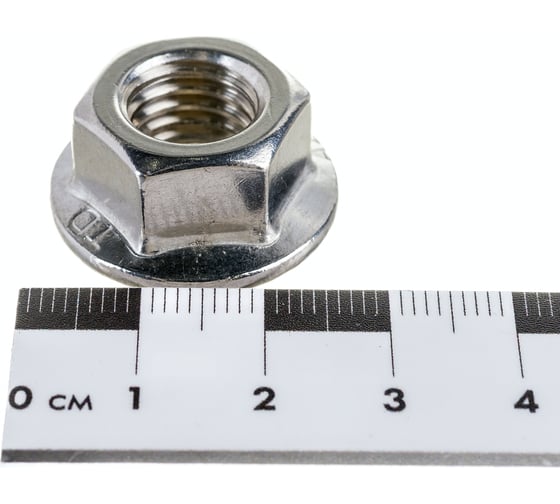 Шестигранная гайка с фланцем и насечками DINFIX DIN 6923, нерж. А2, M12, 10 шт. 00-00001931