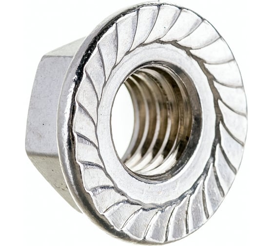 Шестигранная гайка с фланцем и насечками DINFIX DIN 6923, нерж. А2, M12, 10 шт. 00-00001931