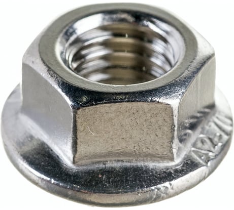 Шестигранная гайка с фланцем и насечками DINFIX DIN 6923, нерж. А2, M10, 10 шт. 00-00001930