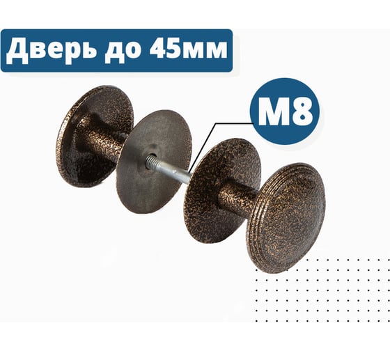 Дверная ручка Литейщик-Плюс РДК-115 античная медь 6506