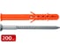 Дюбель-гвоздь SAMGRUPP 6х40 мм с потайным бортиком (200 шт) SR-023ДГ0640-200 2