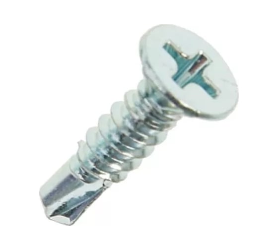 Оконный саморез Bohrer 3,9x35 потай., белый цинк, сверло, 800 шт. OWZ-3,9х35-800 1