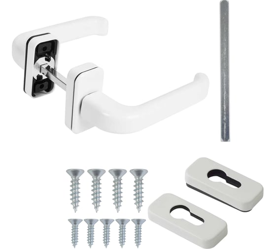 Гарнитур нажимной DORF раздельный, белый, с накладками, штифт 120мм 31.5_PZ_8_9016