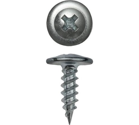 Саморез КВАДРА пресс-шайба, острый конец, 4.2x19, цинк, уп. 100 шт. 420191101812