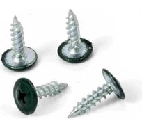 Саморез с пресс-шайбой КВАДРА крашеный, острый конец, 4.2x16, RAL 6005, кор. 100 шт. 600516107100