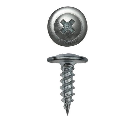 Саморез КВАДРА пресс-шайба, острый конец, 4.2x19, цинк, кор. 500 шт. 420191003500
