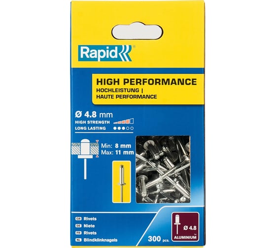 Алюминиевая заклепка RAPID R:High-performance-rivet d4.8x14 мм, 300 шт. 5001437
