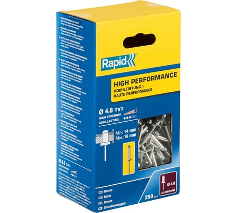 Алюминиевая заклепка RAPID R:High-performance-rivet d4.8x20 мм, 250 шт. 5001439