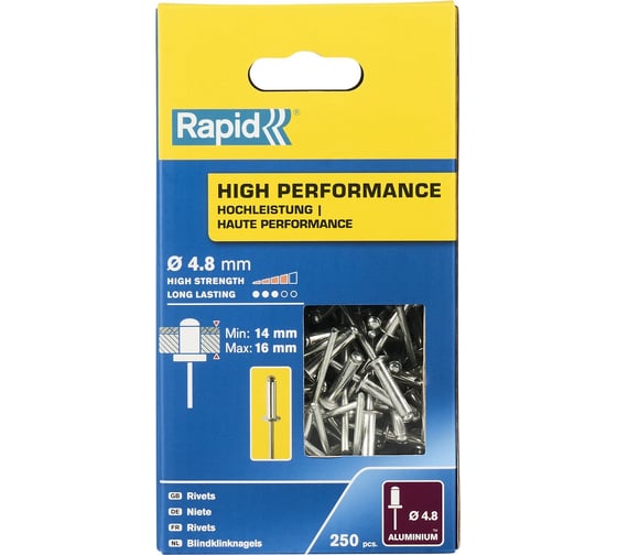 Алюминиевая заклепка RAPID R:High-performance-rivet d4.8x20 мм, 250 шт. 5001439