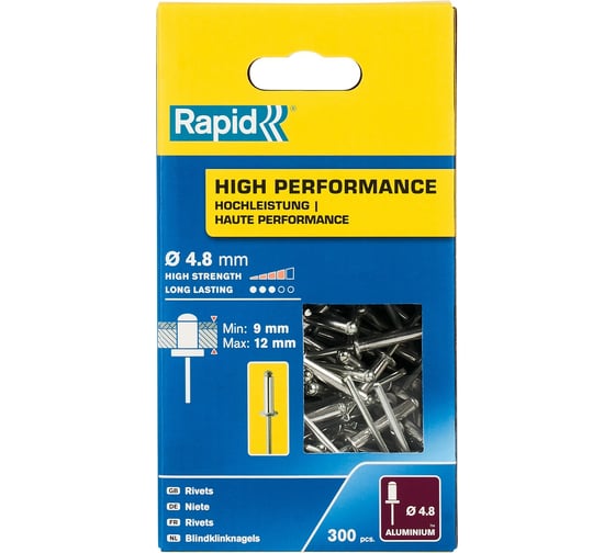 Алюминиевая заклепка RAPID R:High-performance-rivet d4.8x16 мм, 300 шт. 5001438