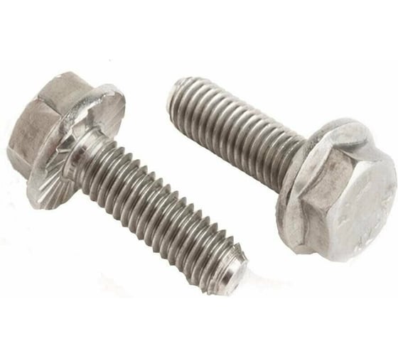 Болты с фланцем КРЕП-КОМП с насечкой под головой, нержавеющие DIN6921 А2 6х 30 Малая фасовка (20шт) бфн630мф