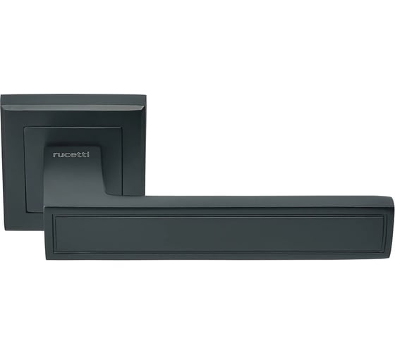 Комплект дверных ручек RUCETTI RAP 23-S BL + Сантехническая защёлка RP1895 BL + Сантехническая Завёртка RAP WC-S BL, цвет - чёрный 9016062