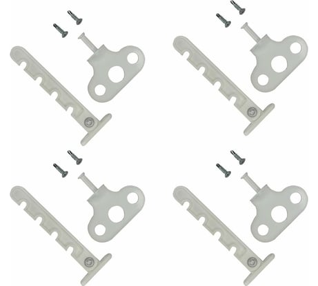 Оконный ограничитель для ПВХ Левша белый, 4 шт. У1-56404.Б