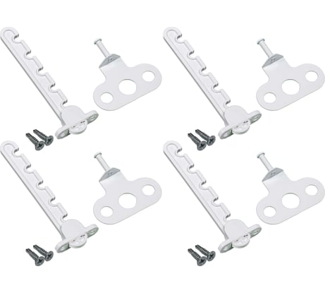 Оконный ограничитель для ПВХ Левша белый, 5-позицион., 4 шт. У1-56604.Б