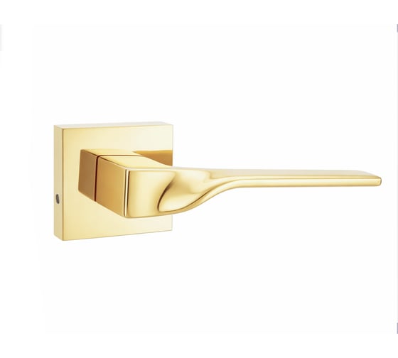 Ручка дверная HAUSKRAFTER на квадратной розетке OTS-002, золото OTS-002-Rose-Gold