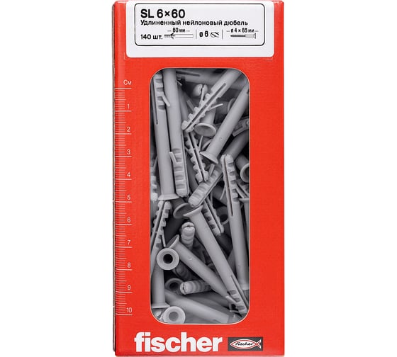 Удлиненный нейлоновый дюбель Fischer SL 6x60 (140шт.) 12000