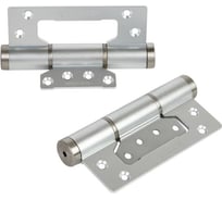 Петля карточная с доводчиком Doorlock H60/HYD/AL Silver серебристая, без врезки, комплект из 2 шт., 2 скорости закрывания, ФОП фиксация в открыт 74090