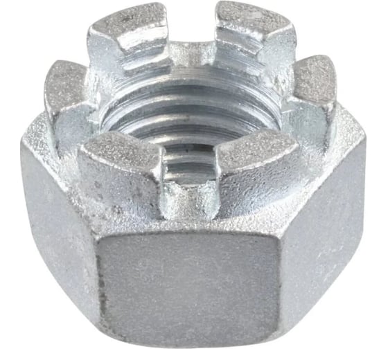 Гайка корончатая ЦКИ Глобал DIN 935 M12x1.25, класс прочности 6, Б/П, SW 19, 10 шт 99147608