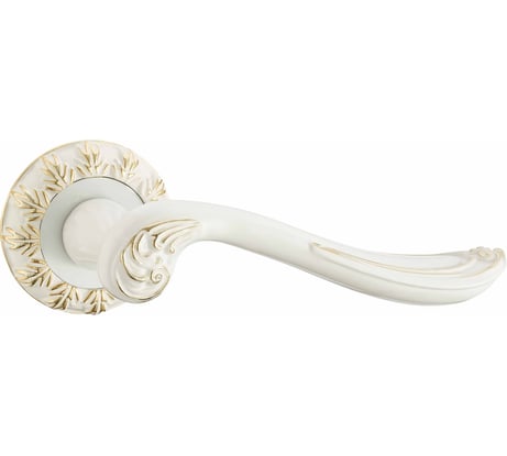Ручка дверная ЦАМ белый/золото Вантаж V61WG