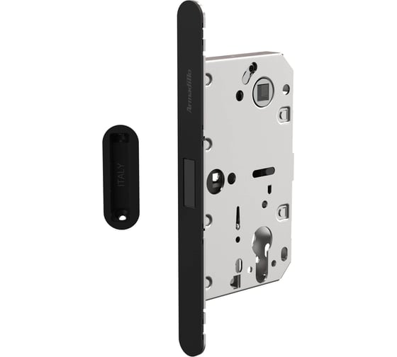 Замок межкомнатный магнитный Armadillo под цилиндр с ответной планкой GRAVITY.PRO G02.196.50.85 BL черный 57313