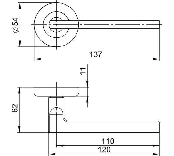 Ручка раздельная Ajax R.JR54.IND POLUS SN/CP-3 мат.никель/хром (AL руч.) 63839
